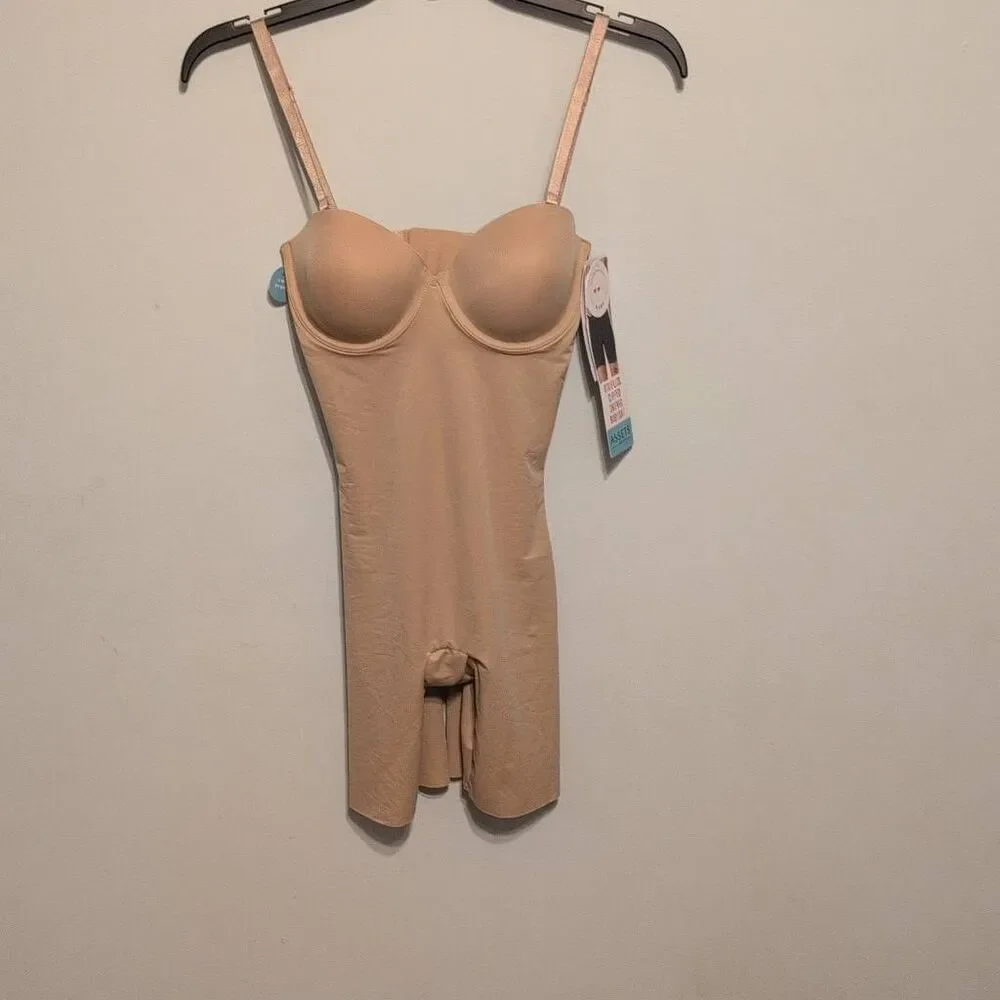 NWT Spanx Assets by Spanx Strapless Cupped Shaping Bodysuit Sz S Nude